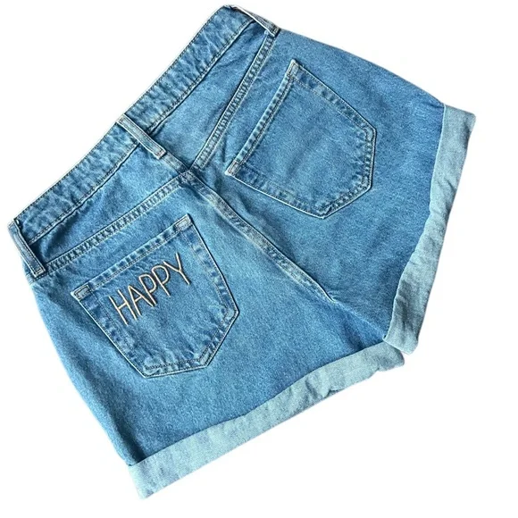 WILD FABLE Denim Highest rise Mom shorts 😃 Happy 😊 Sz 4 - Picture 5 of 8
